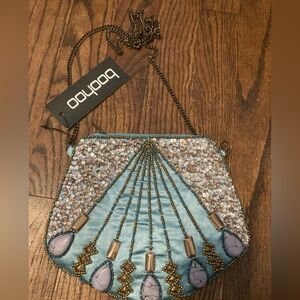 Boohoo Blue Embellished Seashell Women's Crossbody Bag New w/ Tags